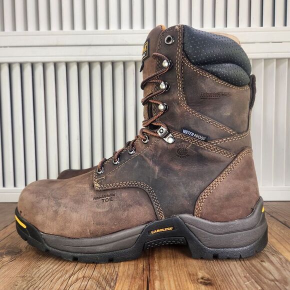 Carolina CA8521 8" Waterproof 600g Insulated Broad Comp Toe Work Boots Mens 9 EE - Picture 3 of 11